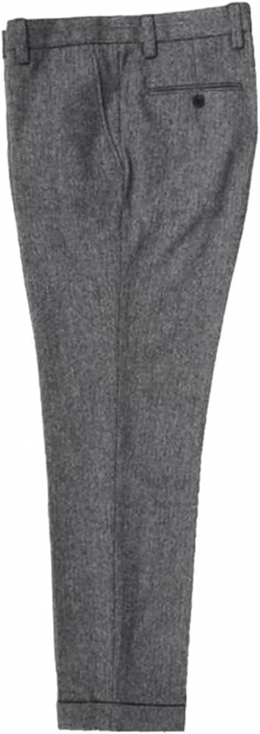 2 Piece Men's Tweed Suit Set Retro Formal Jacket Suits Pants Set Slim Fit Tuxedo Blazer Dress Suit Prom