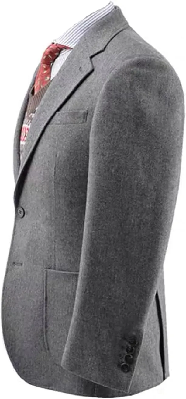 2 Piece Men's Tweed Suit Set Retro Formal Jacket Suits Pants Set Slim Fit Tuxedo Blazer Dress Suit Prom