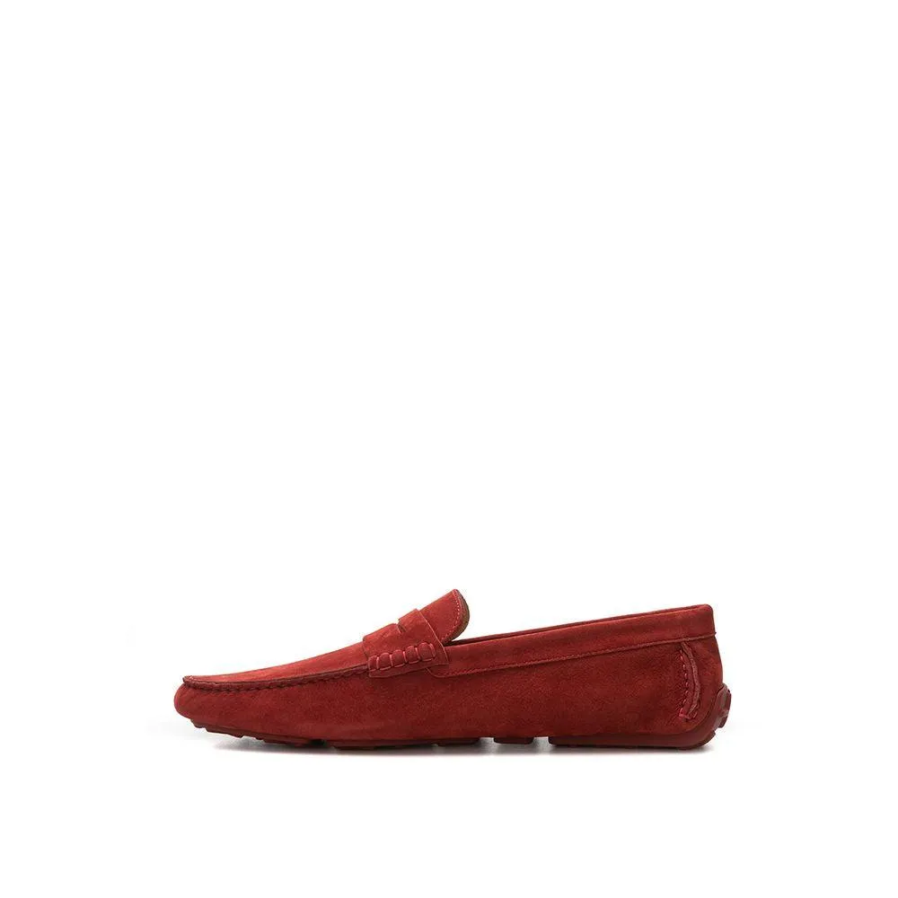Bally Elegant Bordeaux Leather Loafers for Herre
