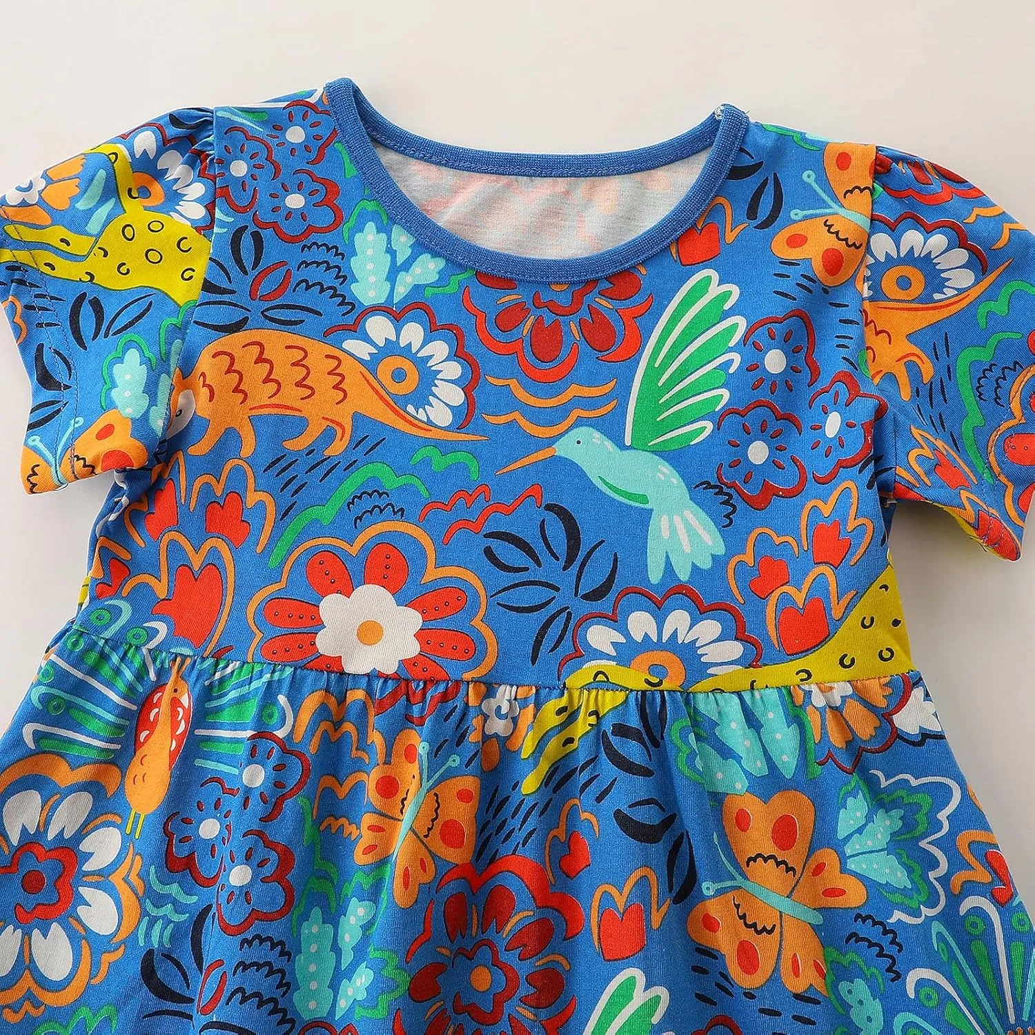 BeiVSlley Baby Girls Cotton Dress - Short Sleeve Toddler Summer Dresses, Kids Comfy Twirl A-Line Sundress for 2-7T