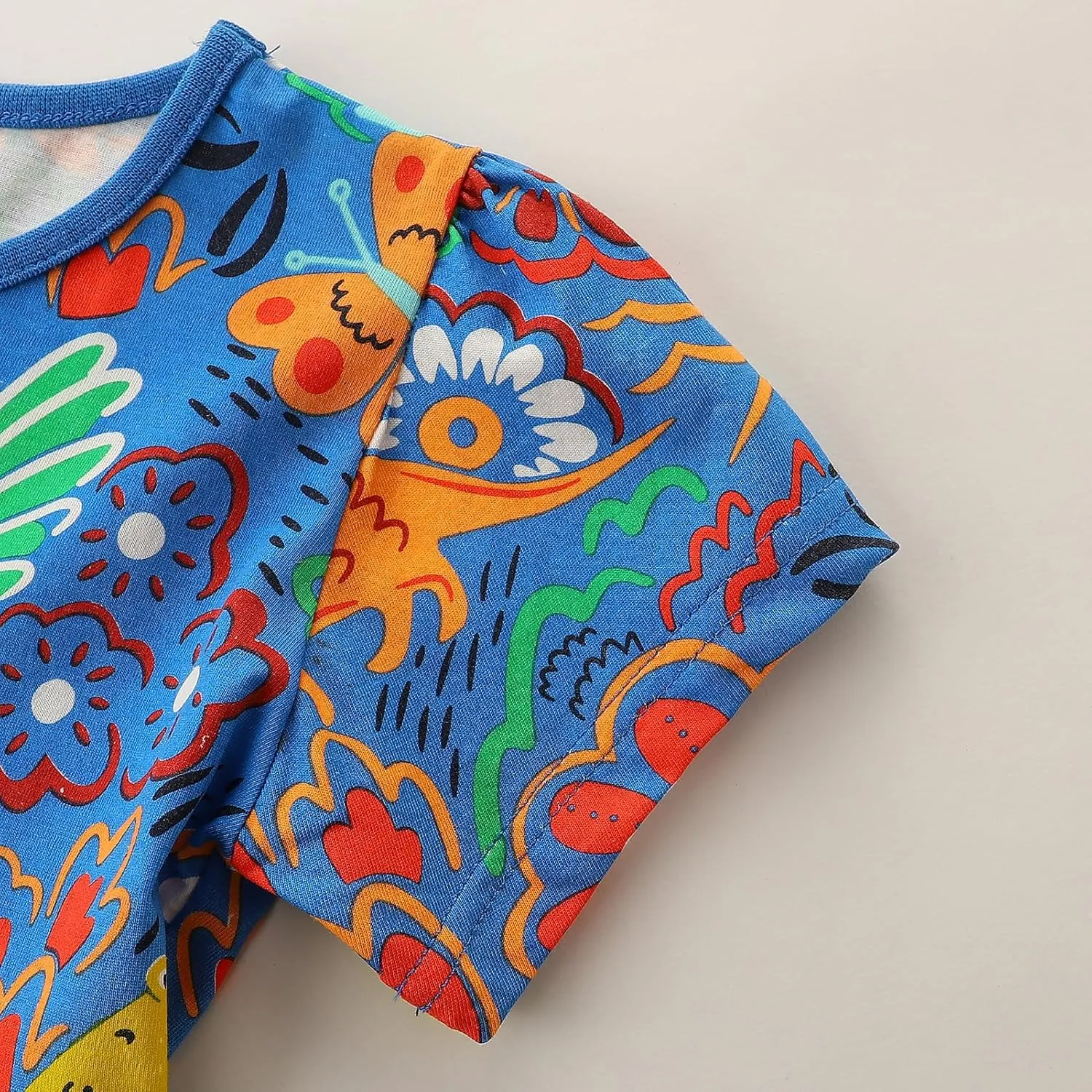 BeiVSlley Baby Girls Cotton Dress - Short Sleeve Toddler Summer Dresses, Kids Comfy Twirl A-Line Sundress for 2-7T