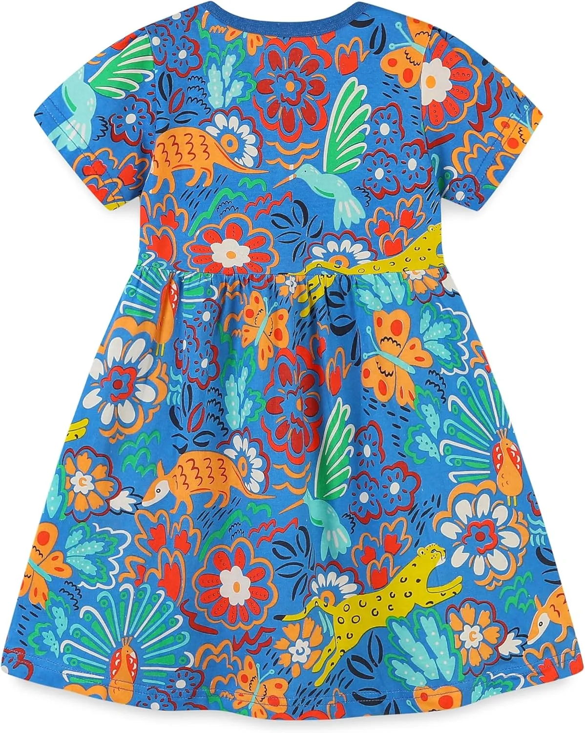 BeiVSlley Baby Girls Cotton Dress - Short Sleeve Toddler Summer Dresses, Kids Comfy Twirl A-Line Sundress for 2-7T