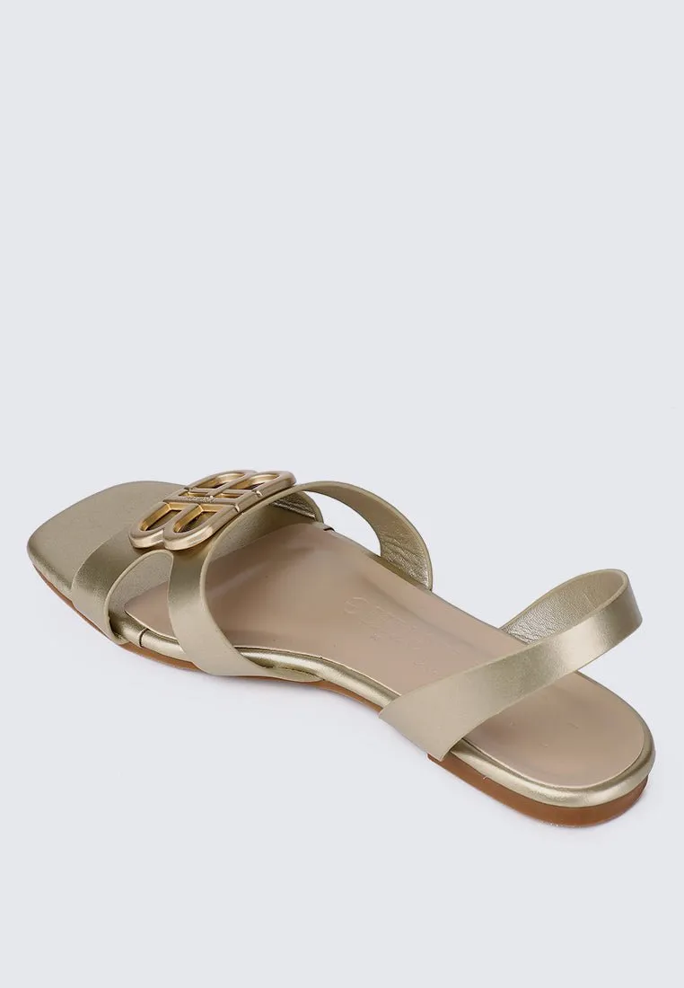Berenice Comfy Sandals In Gold