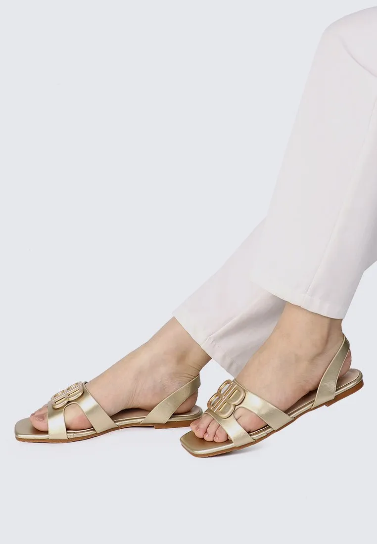 Berenice Comfy Sandals In Gold