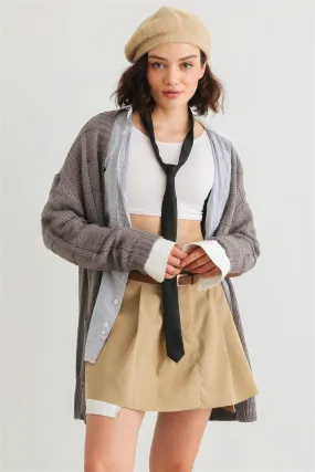 Blue Zone Planet |  Knit Two Pocket Long Sleeve Open Front Cardigan