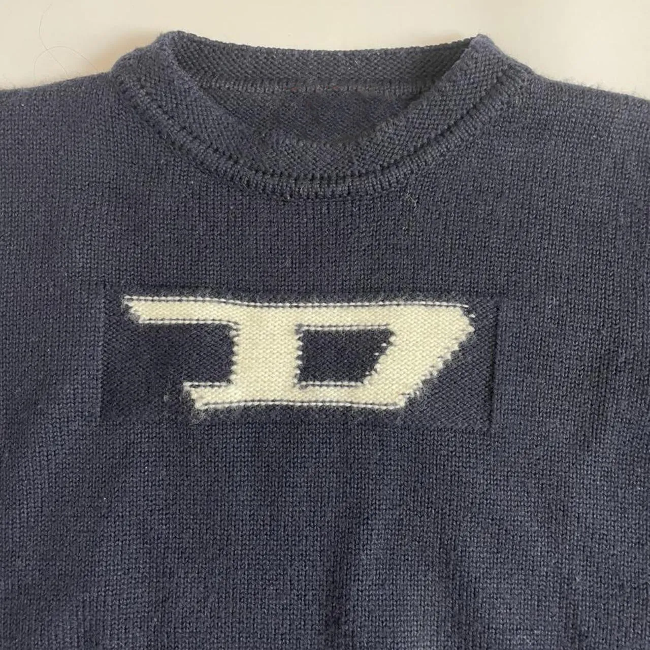 christmas outfit Sonicelife Contrasting Logo Jacquard Knit Sweater