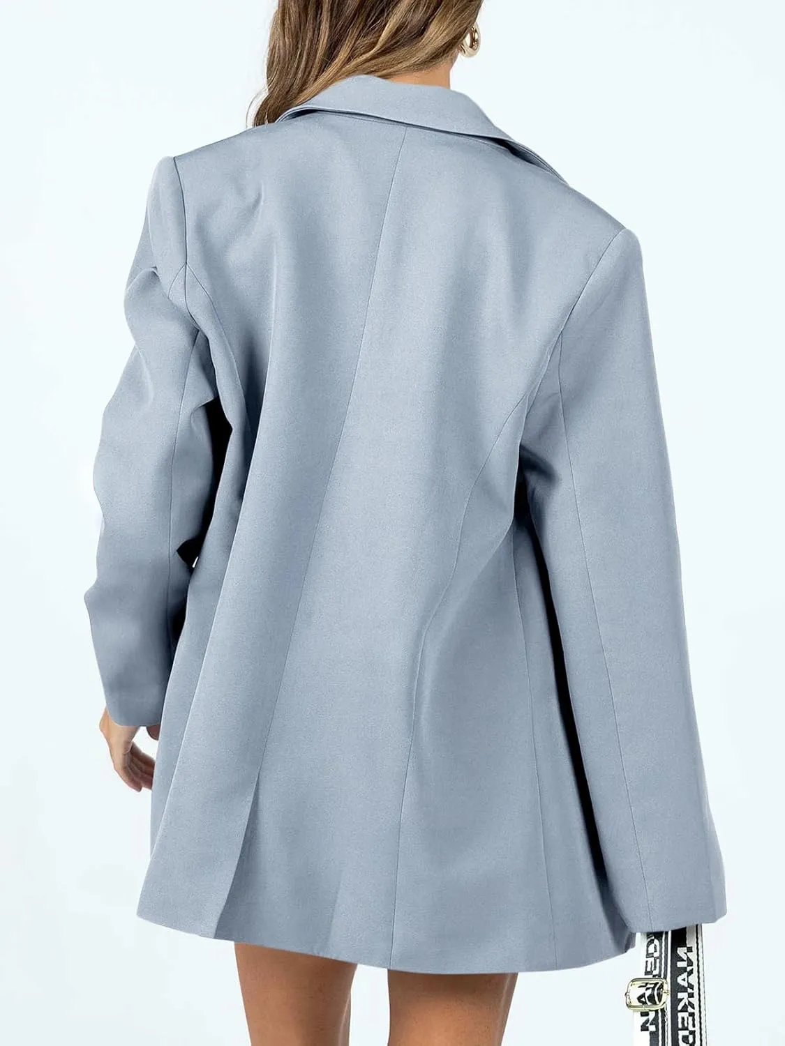 Cicy Bell Womens Casual Oversized Blazer Button Down Long Sleeve Lapel Work Office Blazer Jackets with Pockets