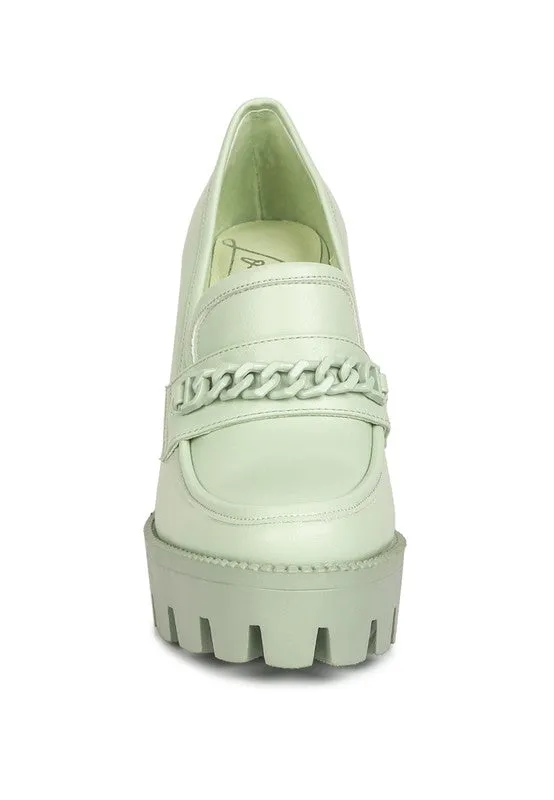 Corinne Chain Embellished Chunky Loafers