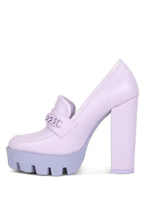Corinne Chain Embellished Chunky Loafers