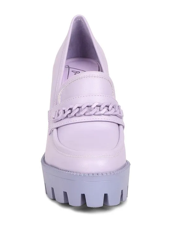Corinne Chain Embellished Chunky Loafers