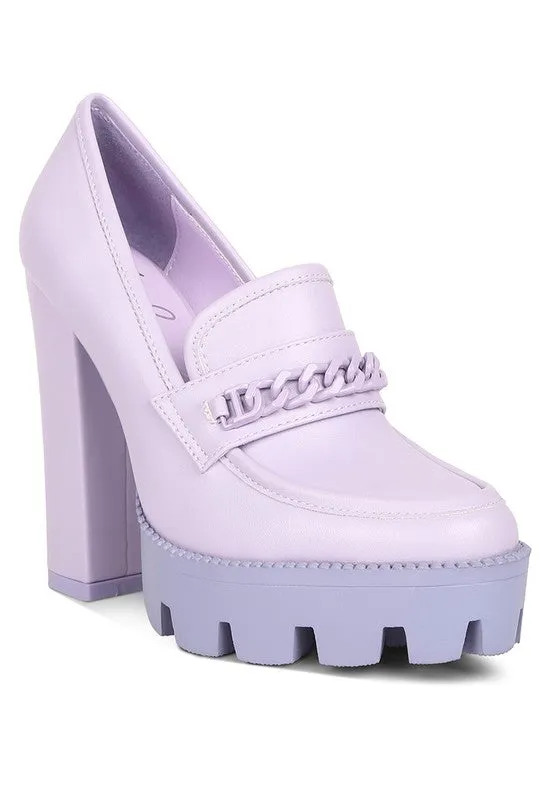 Corinne Chain Embellished Chunky Loafers