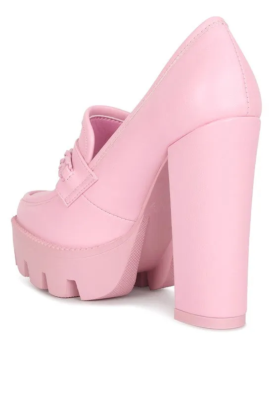 Corinne Chain Embellished Chunky Loafers