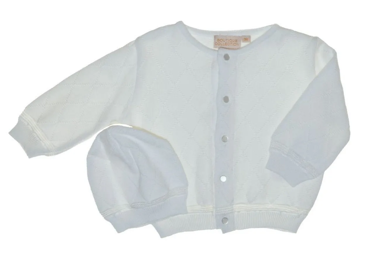 Diamond Baby Boy Sweater with Bonnet