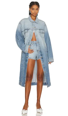 EB Denim Webster Trench in Denim-Light