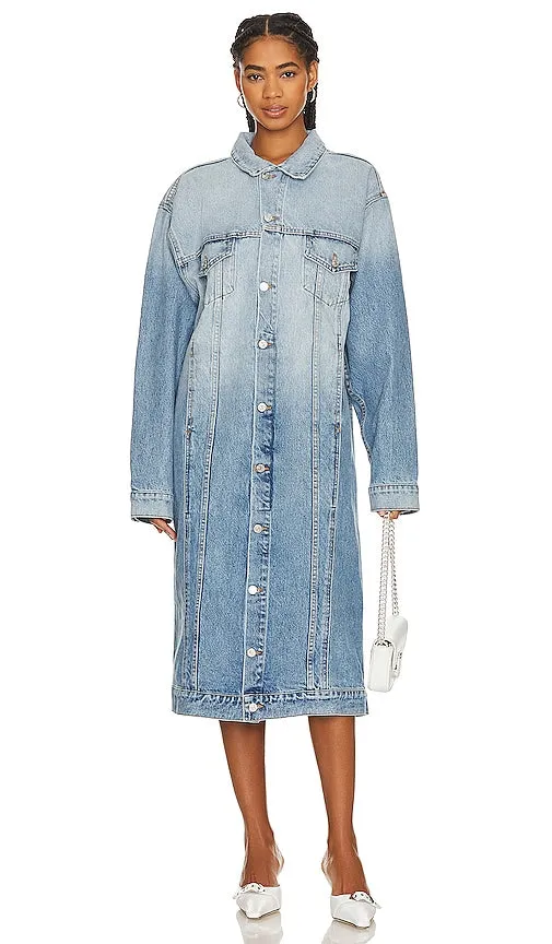 EB Denim Webster Trench in Denim-Light