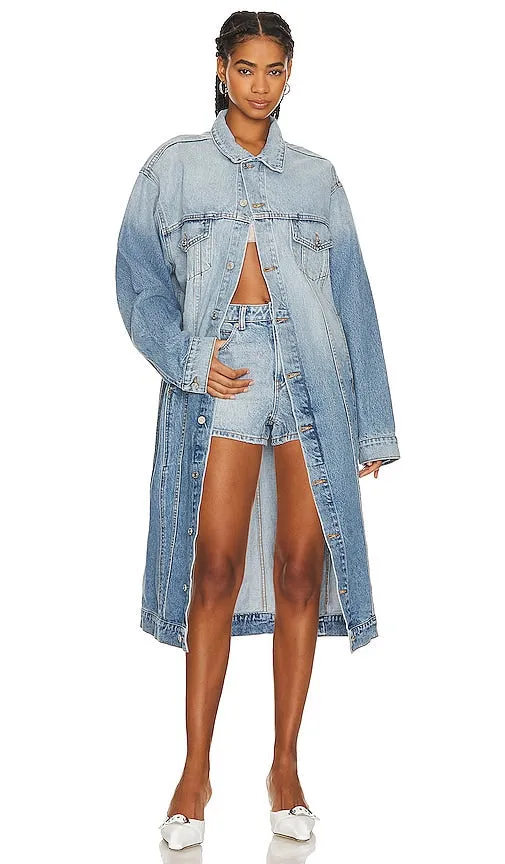 EB Denim Webster Trench in Denim-Light