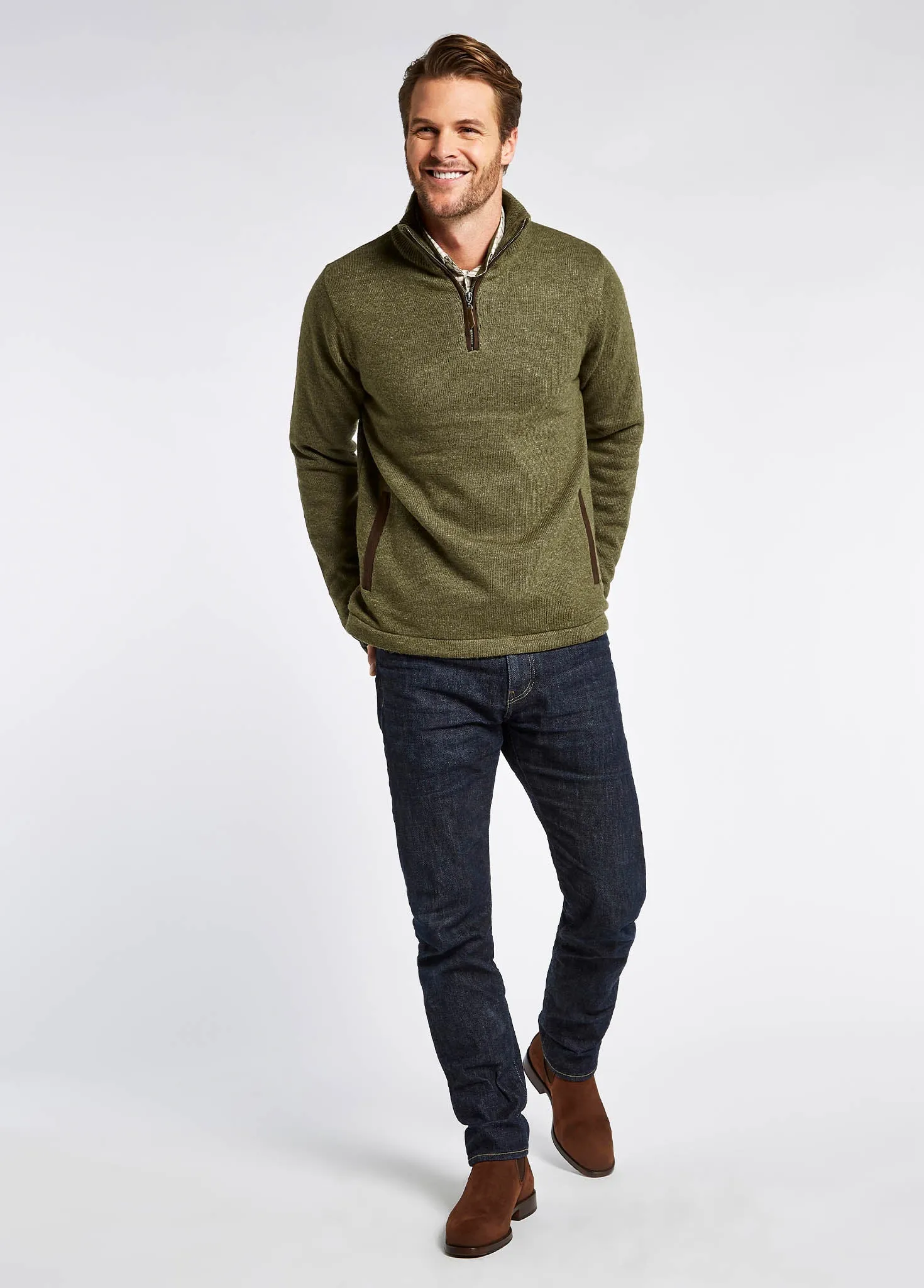 Feeney Windproof Sweater - Dusky Green