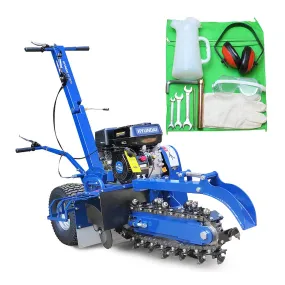 Hyundai HYTR70 450mm Depth Petrol Trencher & Recoil Start 210cc Engine, Adjustable Soft Grip