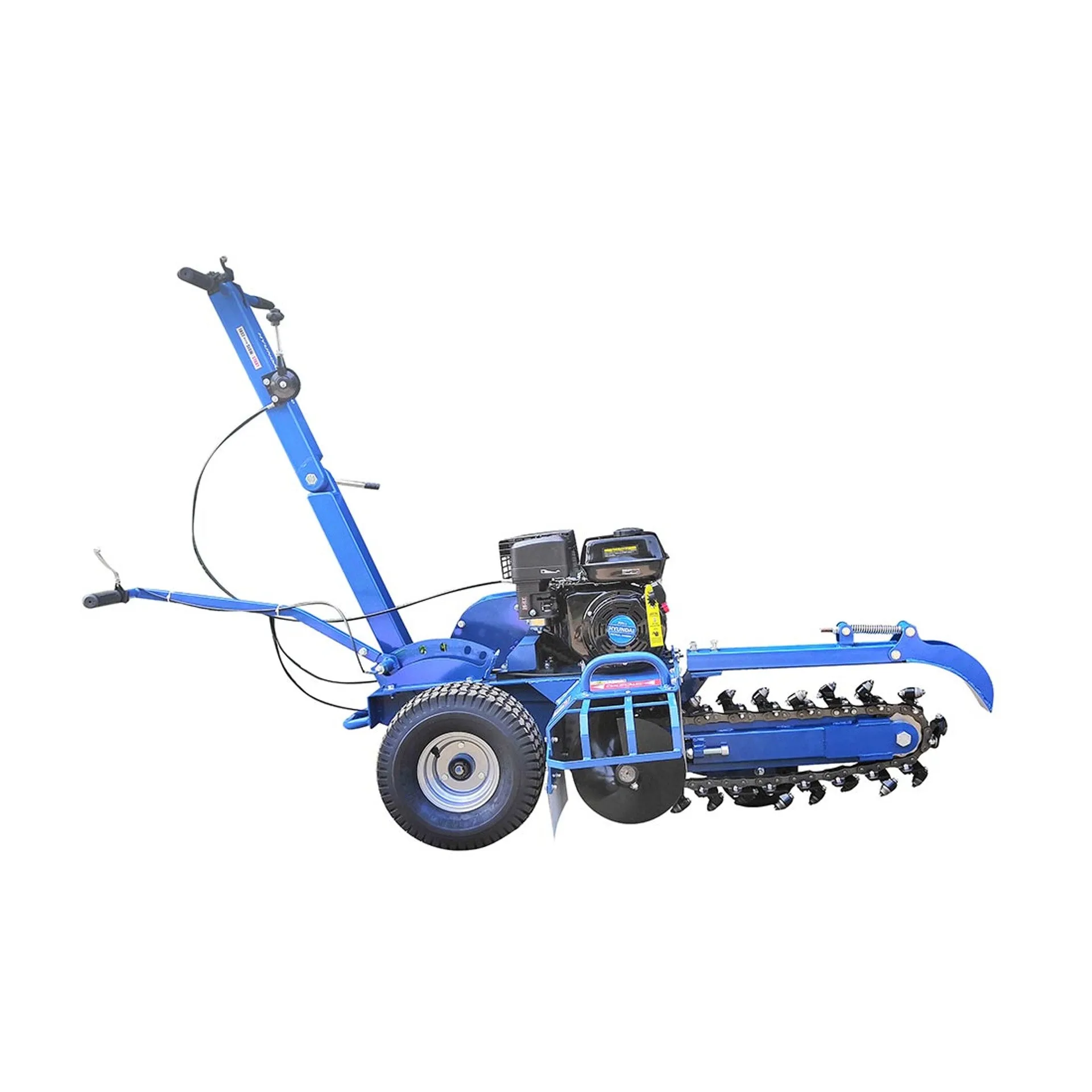 Hyundai HYTR70 450mm Depth Petrol Trencher & Recoil Start 210cc Engine, Adjustable Soft Grip
