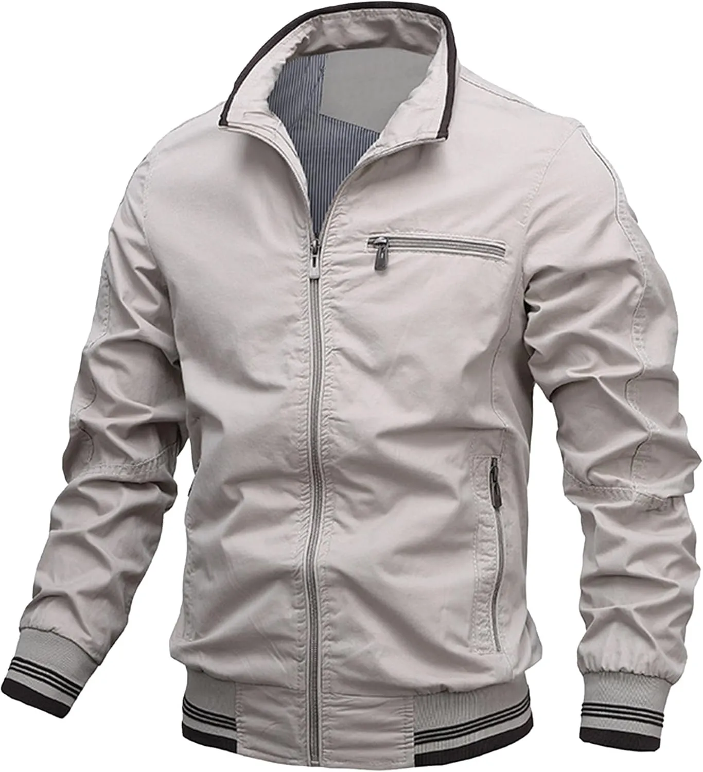 JEShifangjiusu Mens Washed Cotton Hooded Military Jacket Lightweight Flight Bomber Jacket Casual Military Trucker Windbreaker
