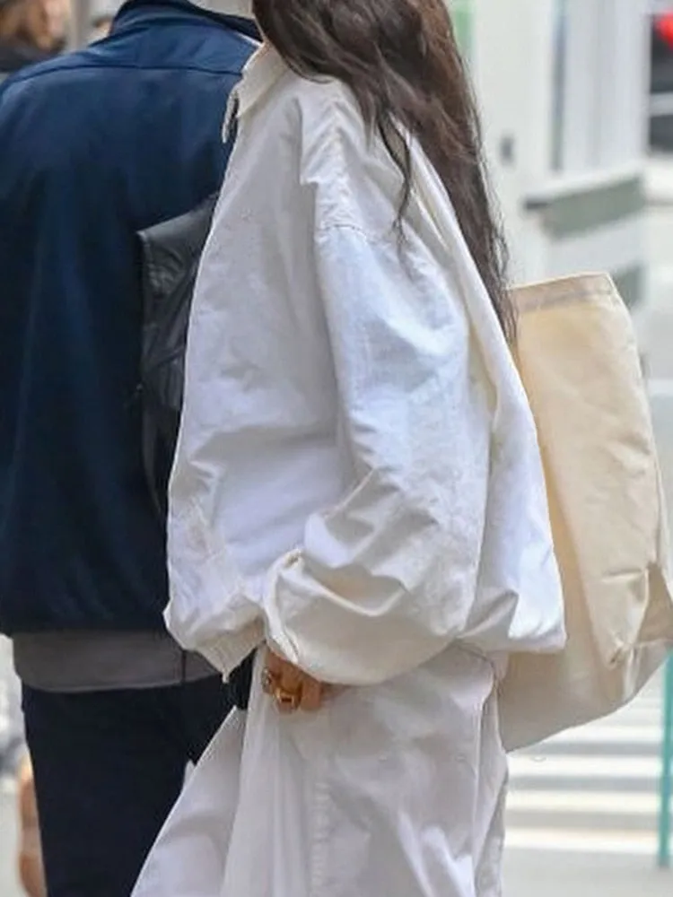 Joskaa Heyoungirl White Basic Women's Coats Zippers Autumn Minimalist Casual Oversized Jackets 2024 Sport Windbreaker Streetwear Cloth