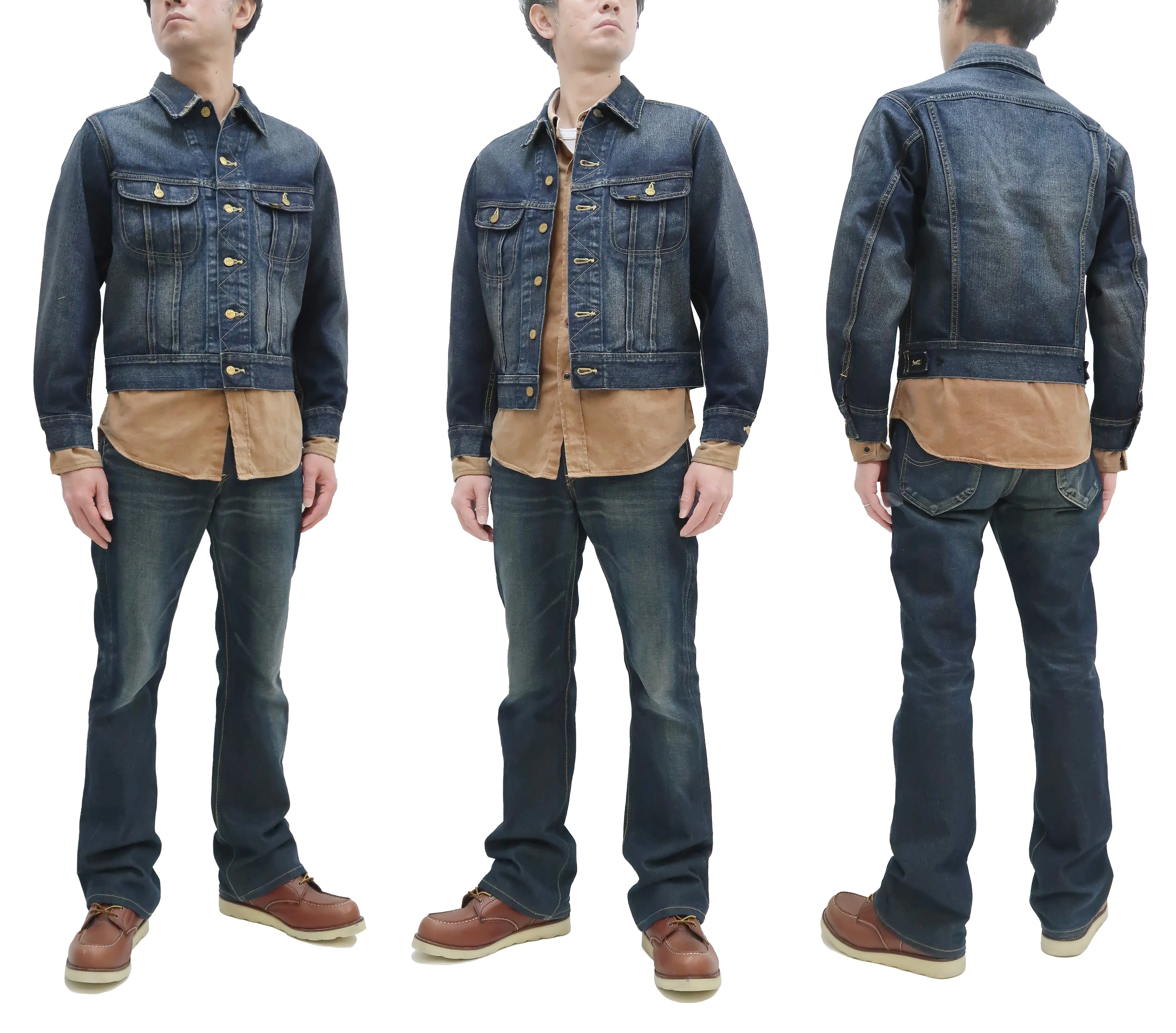 Lee Denim Jacket 101-J Men's Reissue Lee Rider 101J Jacket LM5100 LM5100-526 Pre-Faded-Denim