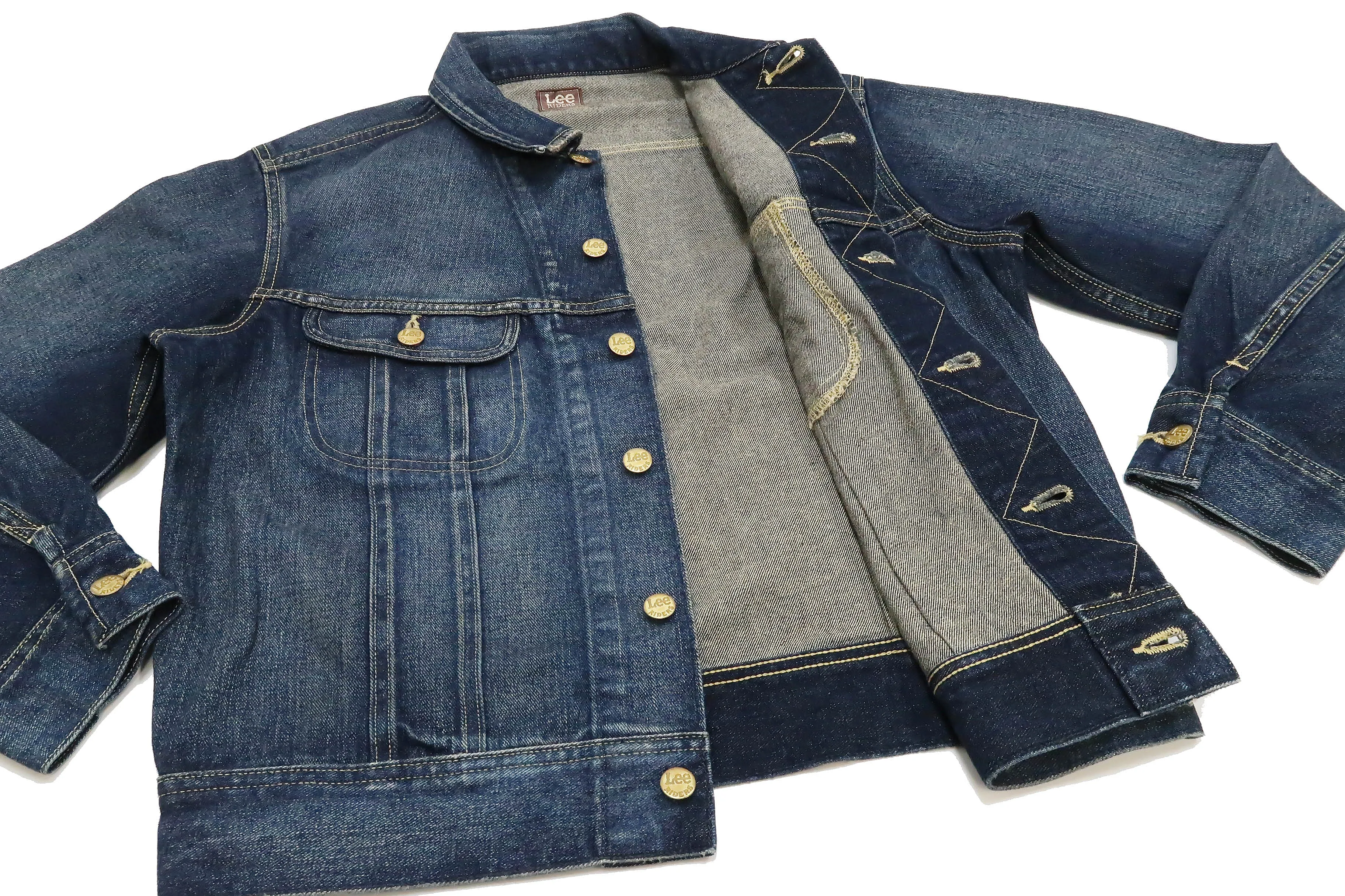 Lee Denim Jacket 101-J Men's Reissue Lee Rider 101J Jacket LM5100 LM5100-526 Pre-Faded-Denim