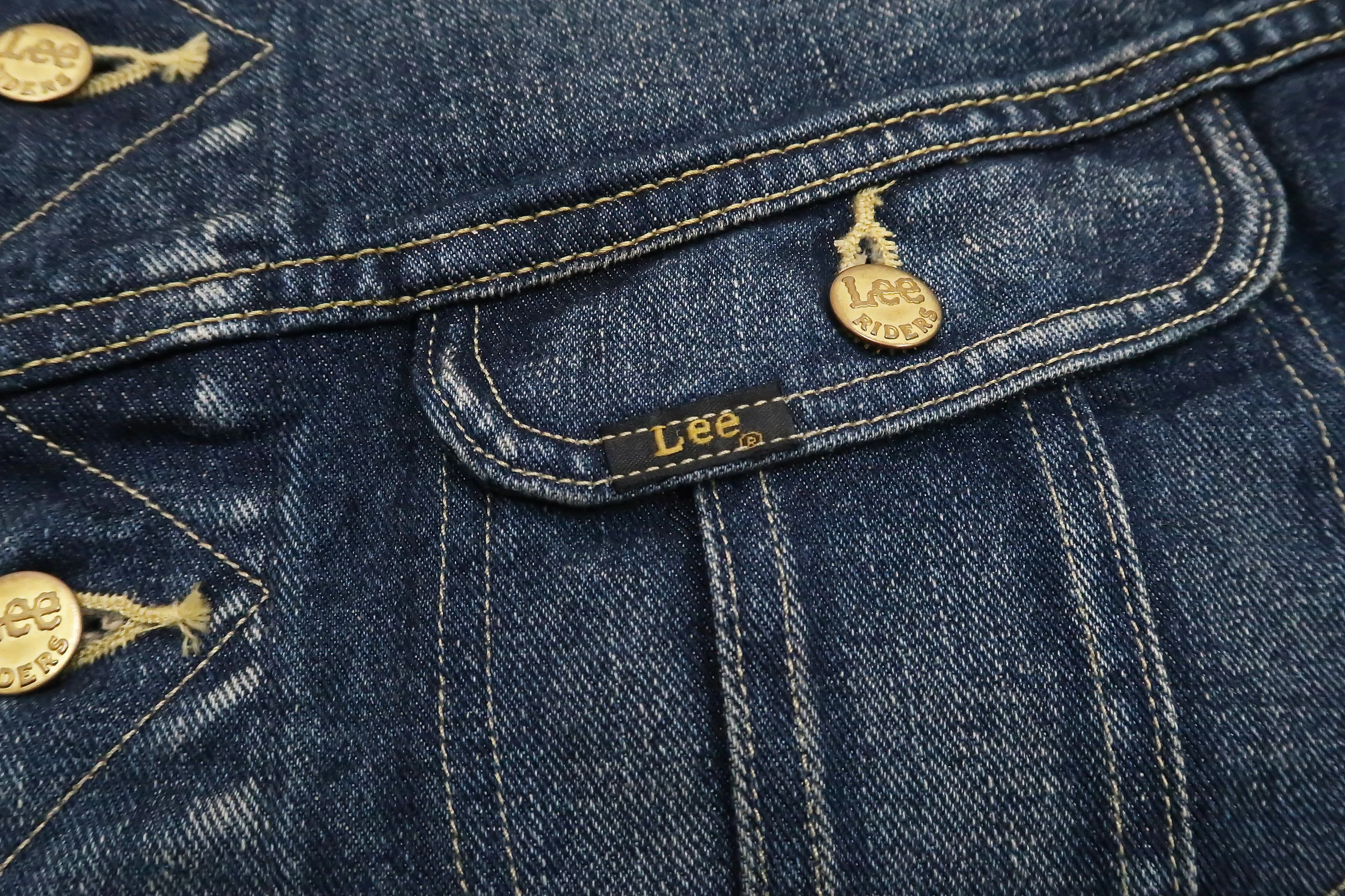 Lee Denim Jacket 101-J Men's Reissue Lee Rider 101J Jacket LM5100 LM5100-526 Pre-Faded-Denim