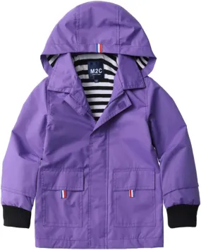 M2C Boys Girls Hooded Cotton Lined Rain Jacket Light Windbreaker
