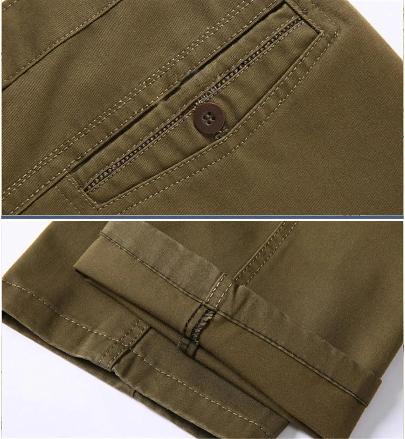 Men's Classic straight leg trousers autumn and winter thick business suit pants