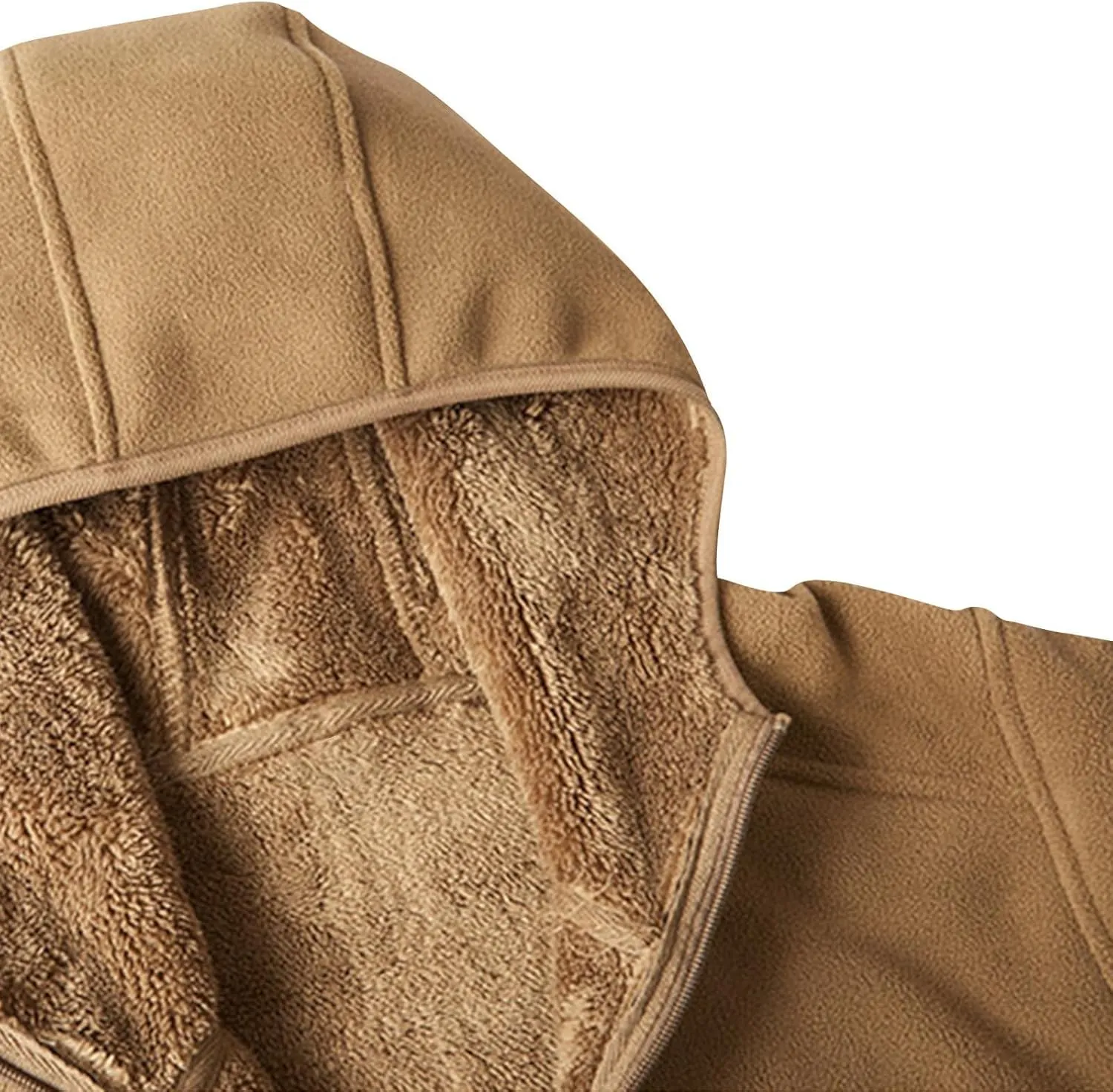 Men's Fleece Hoodie Polar Fleece Sherpa Lined Jacket Zip Up Thick Jacket Soft Warm Winter Coat Sweatshirt with Pocket