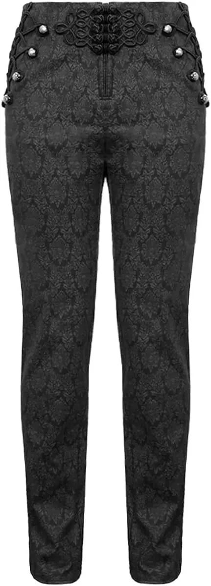 Mens Gothic Steampunk Dress Pants Trousers Black Victorian Pant/USA