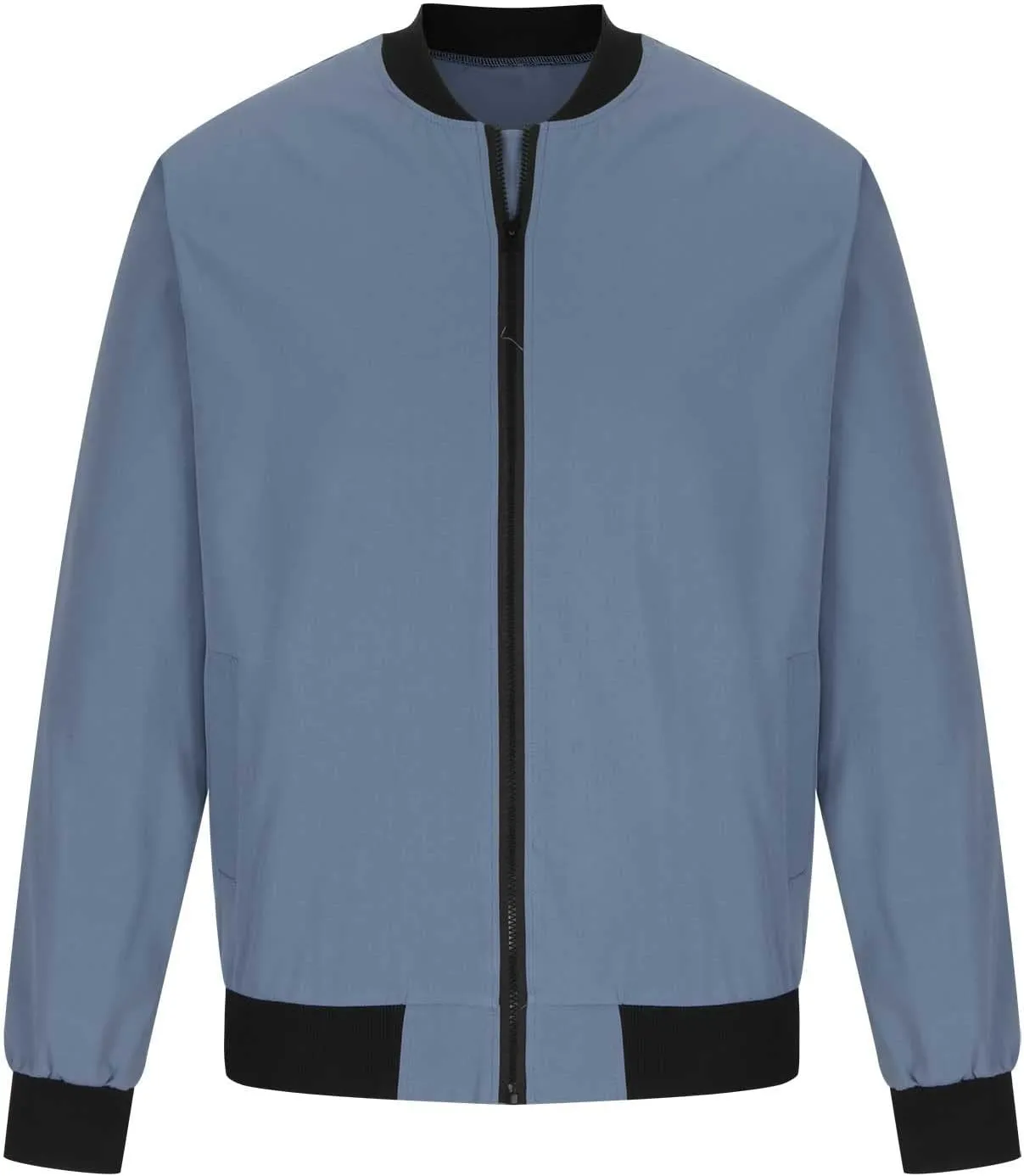 Men's Stand Collar Bomber Jacket Fashion Stylish Lightweight Full Zipper Windbreaker Spring Fall Casual Jackets