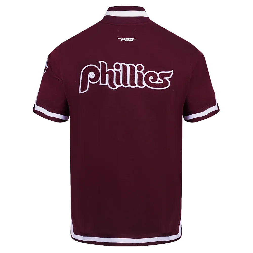 MLB PHILADELPHIA PHILLIES CLASSIC MEN'S WARM UP JACKET (WINE)