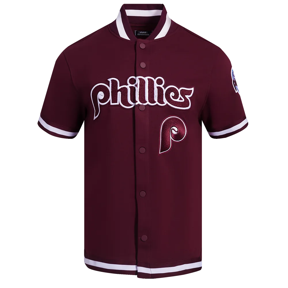MLB PHILADELPHIA PHILLIES CLASSIC MEN'S WARM UP JACKET (WINE)