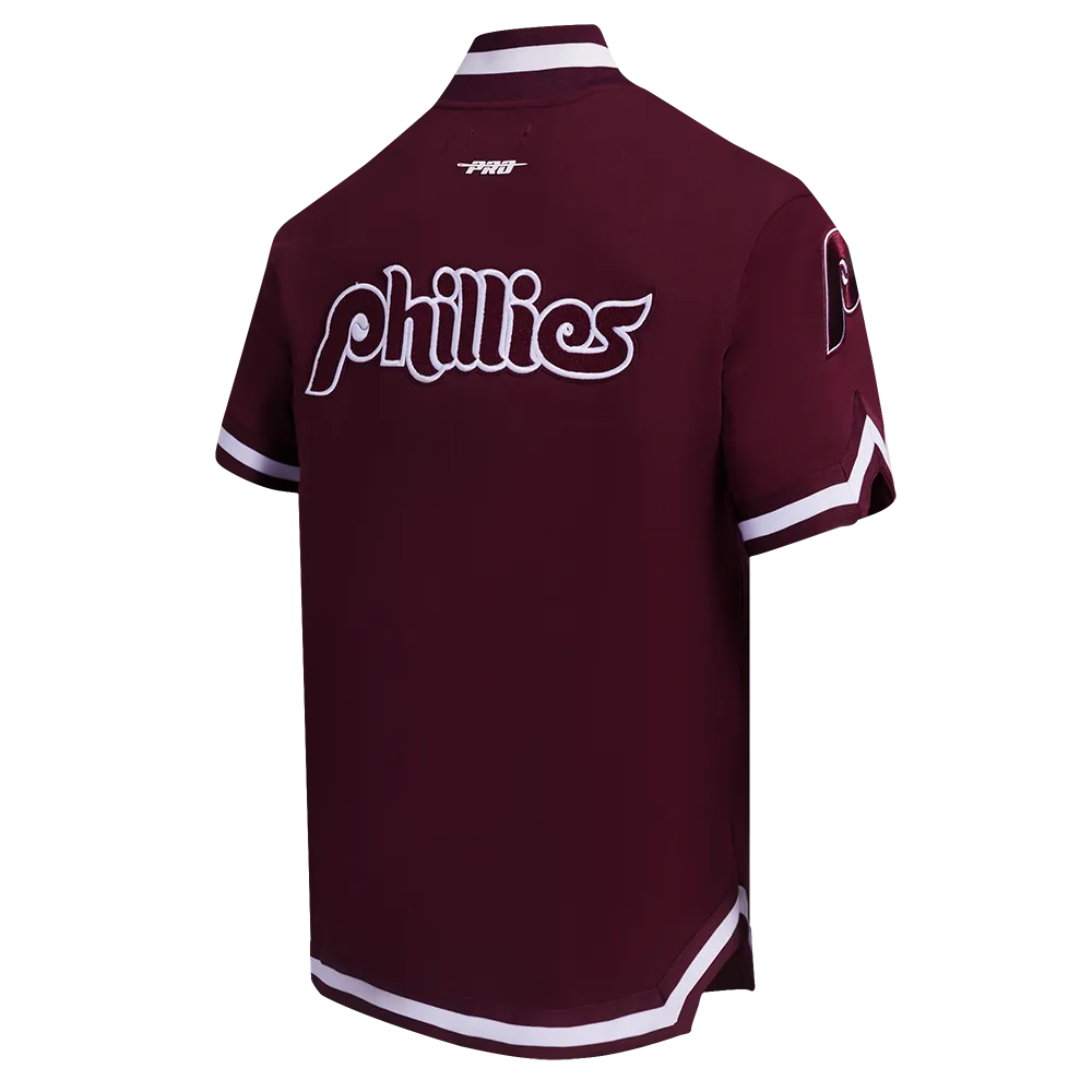 MLB PHILADELPHIA PHILLIES CLASSIC MEN'S WARM UP JACKET (WINE)