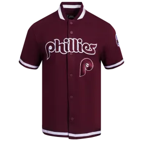 MLB PHILADELPHIA PHILLIES CLASSIC MEN'S WARM UP JACKET (WINE)