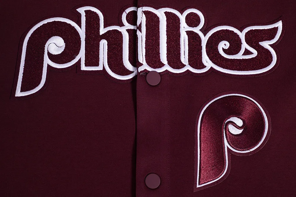 MLB PHILADELPHIA PHILLIES CLASSIC MEN'S WARM UP JACKET (WINE)