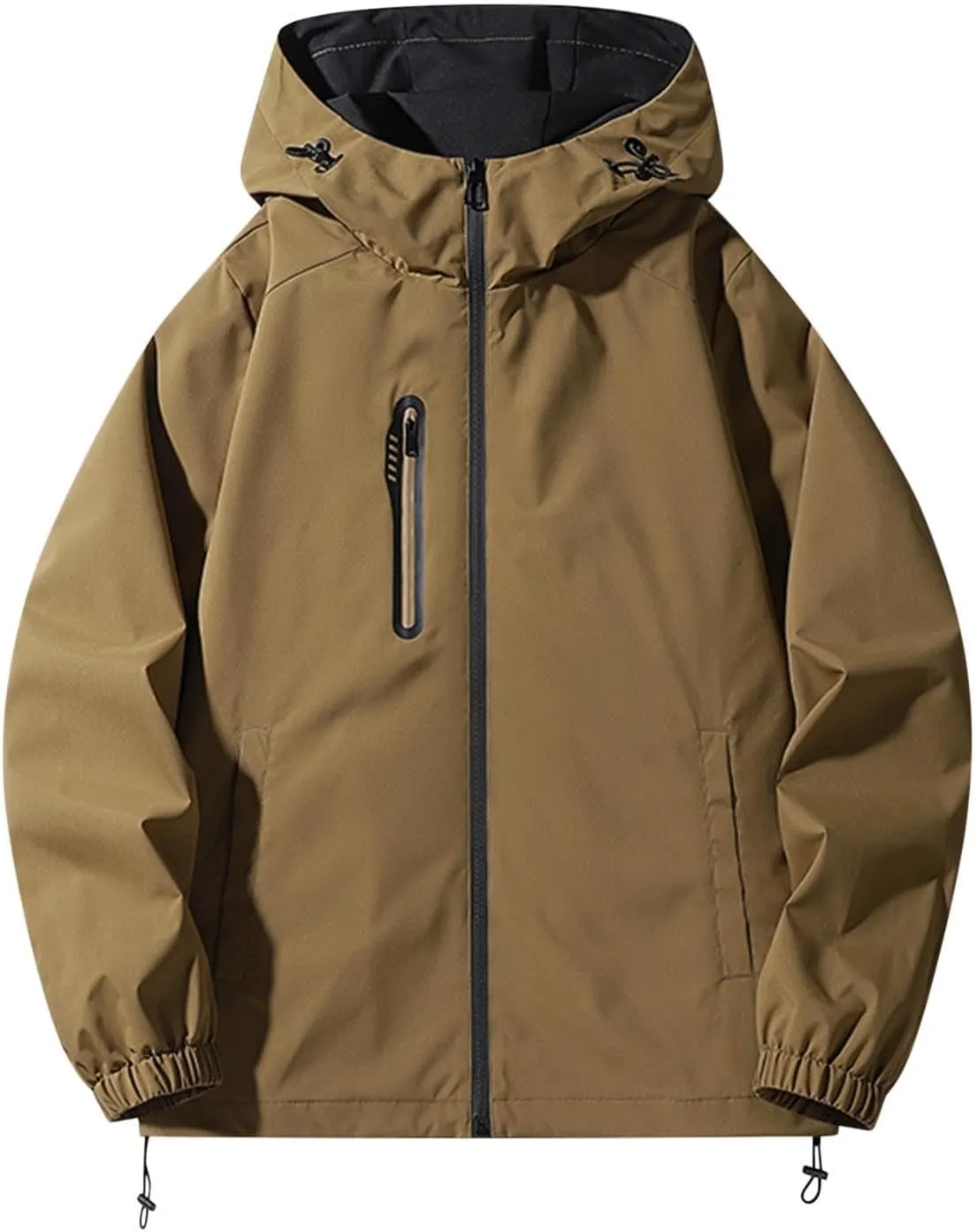 Muscularfit Men's Jacket Casual Windproof Bomber Jackets Full Zip Windbreaker Jacket Fall Outdoor Light Trendy Hooded Outwear