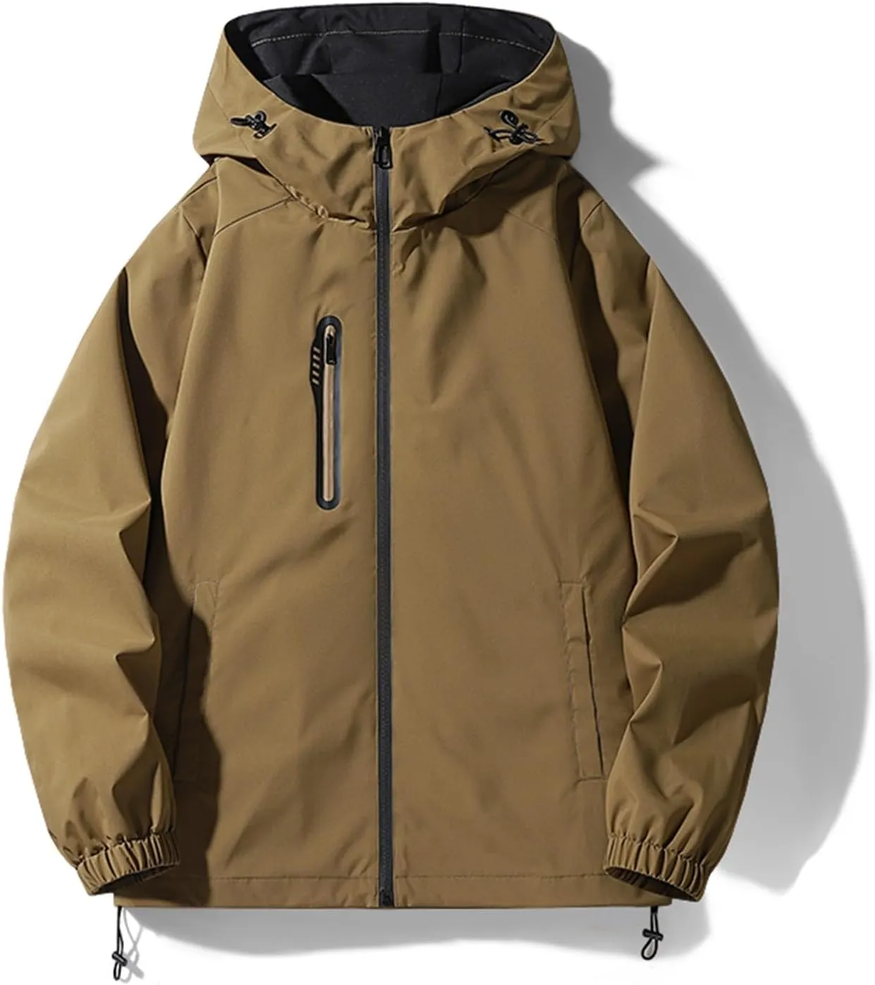 Muscularfit Men's Jacket Casual Windproof Bomber Jackets Full Zip Windbreaker Jacket Fall Outdoor Light Trendy Hooded Outwear