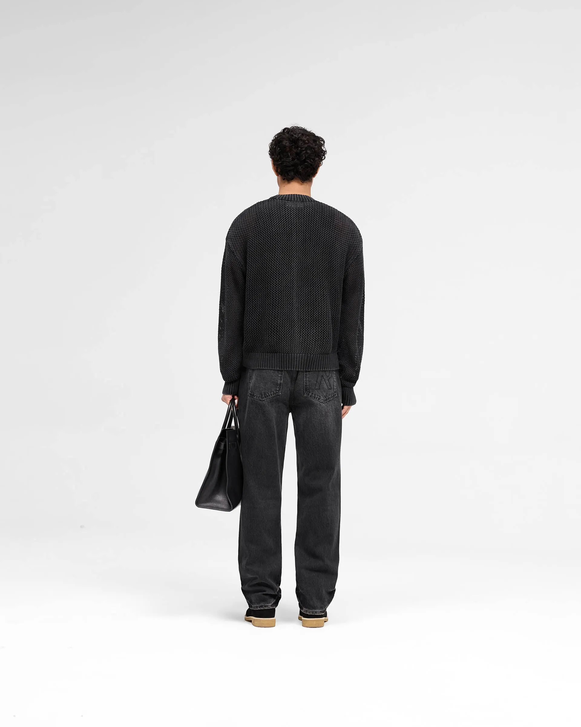 Open Gauge Knit Sweater - Jet Black