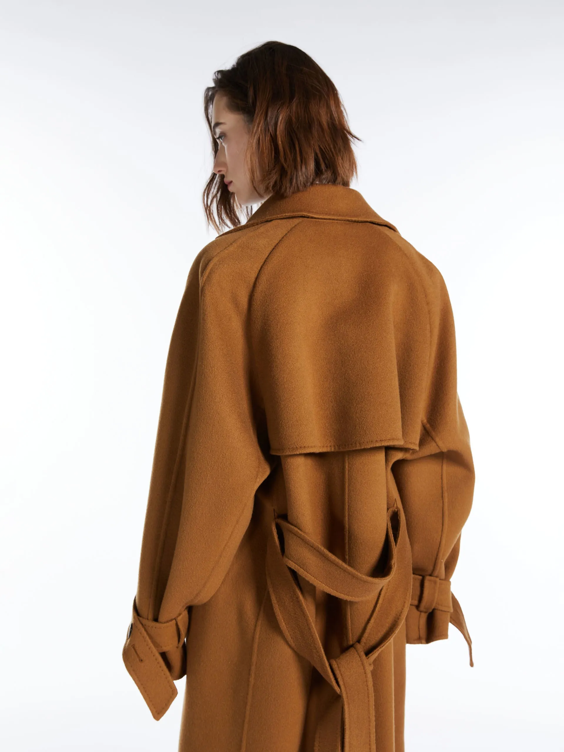 Oversized cashmere trench coat