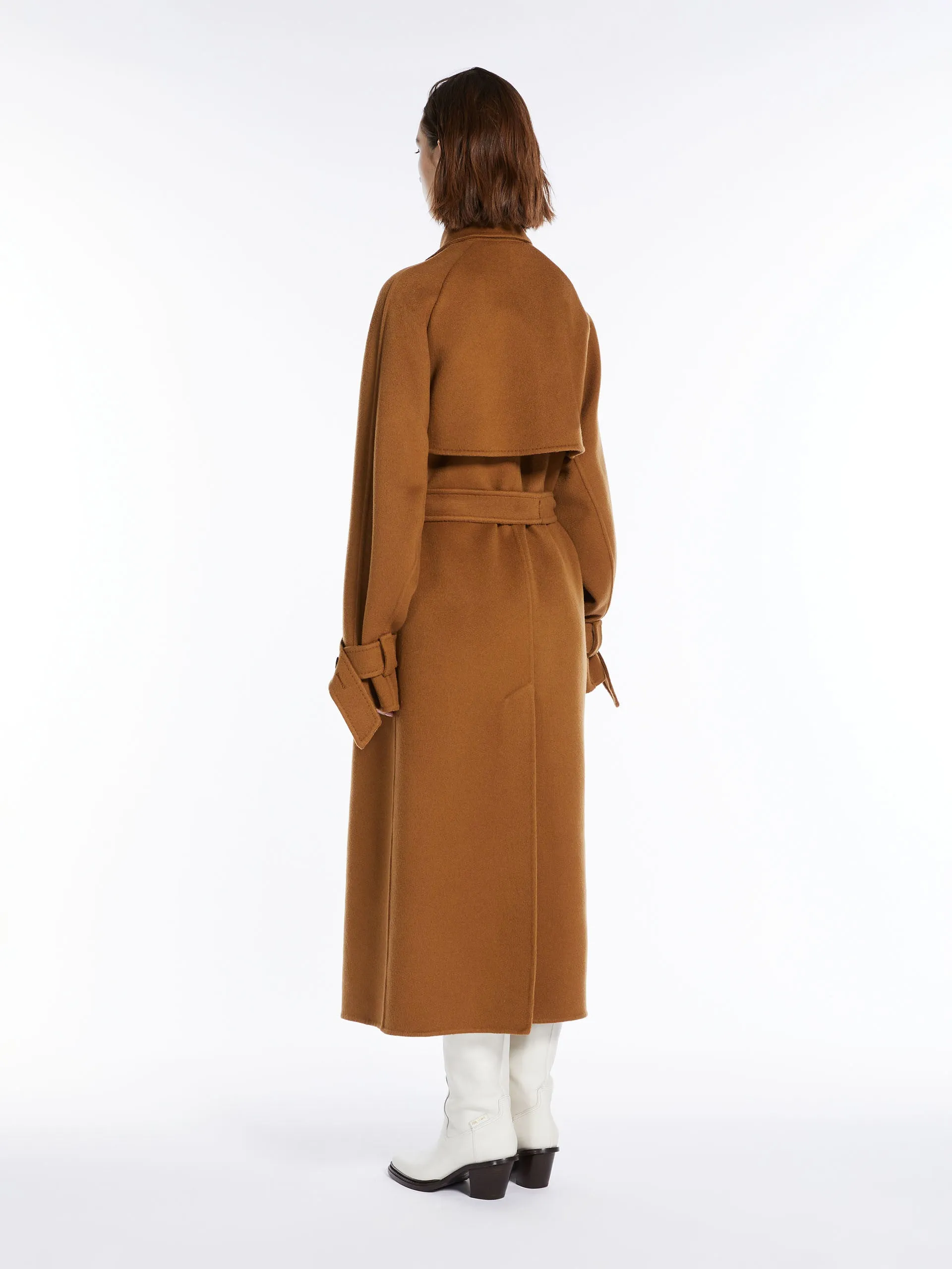 Oversized cashmere trench coat