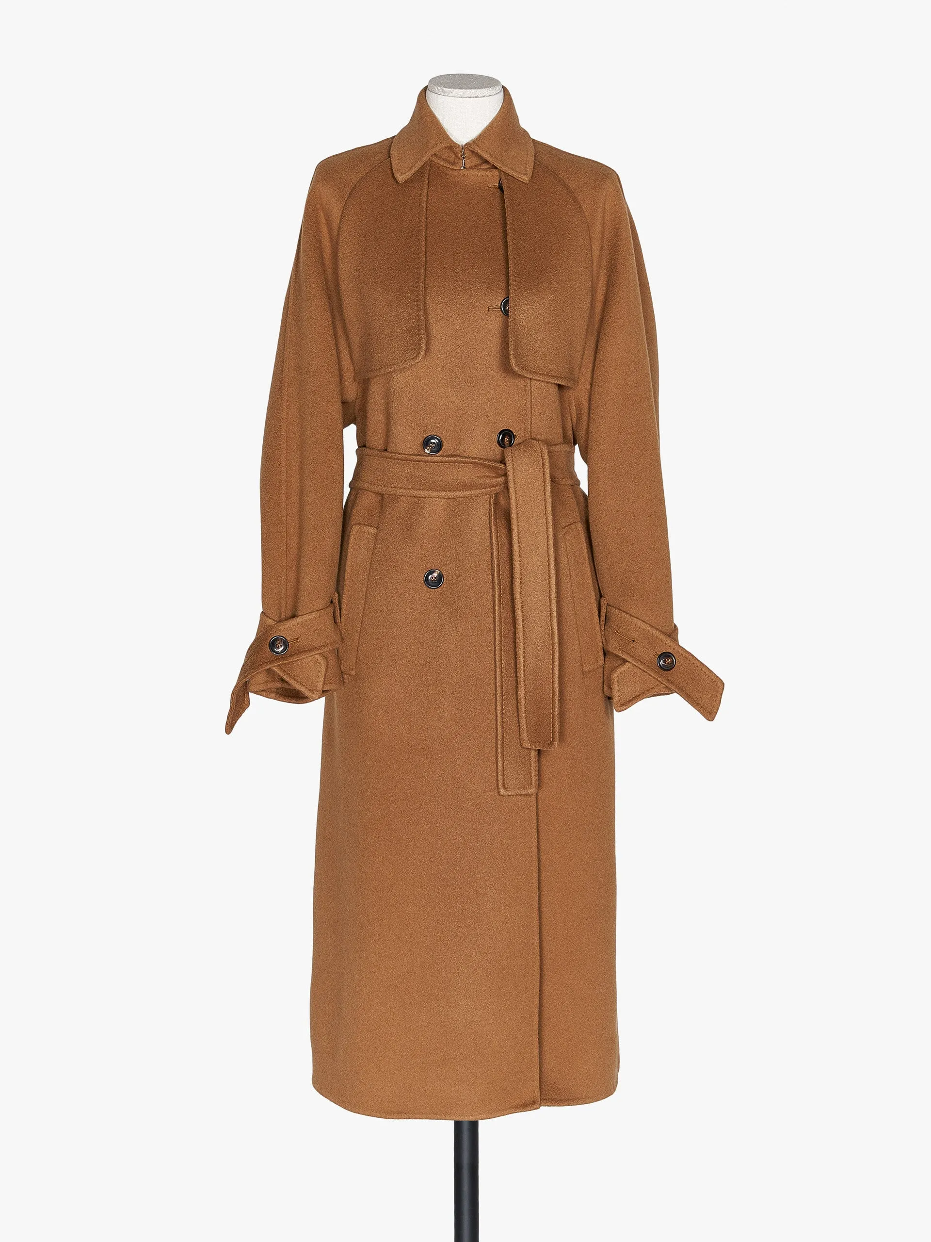 Oversized cashmere trench coat