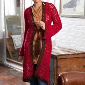 Red Heart Crochet Long On Looks Cardi