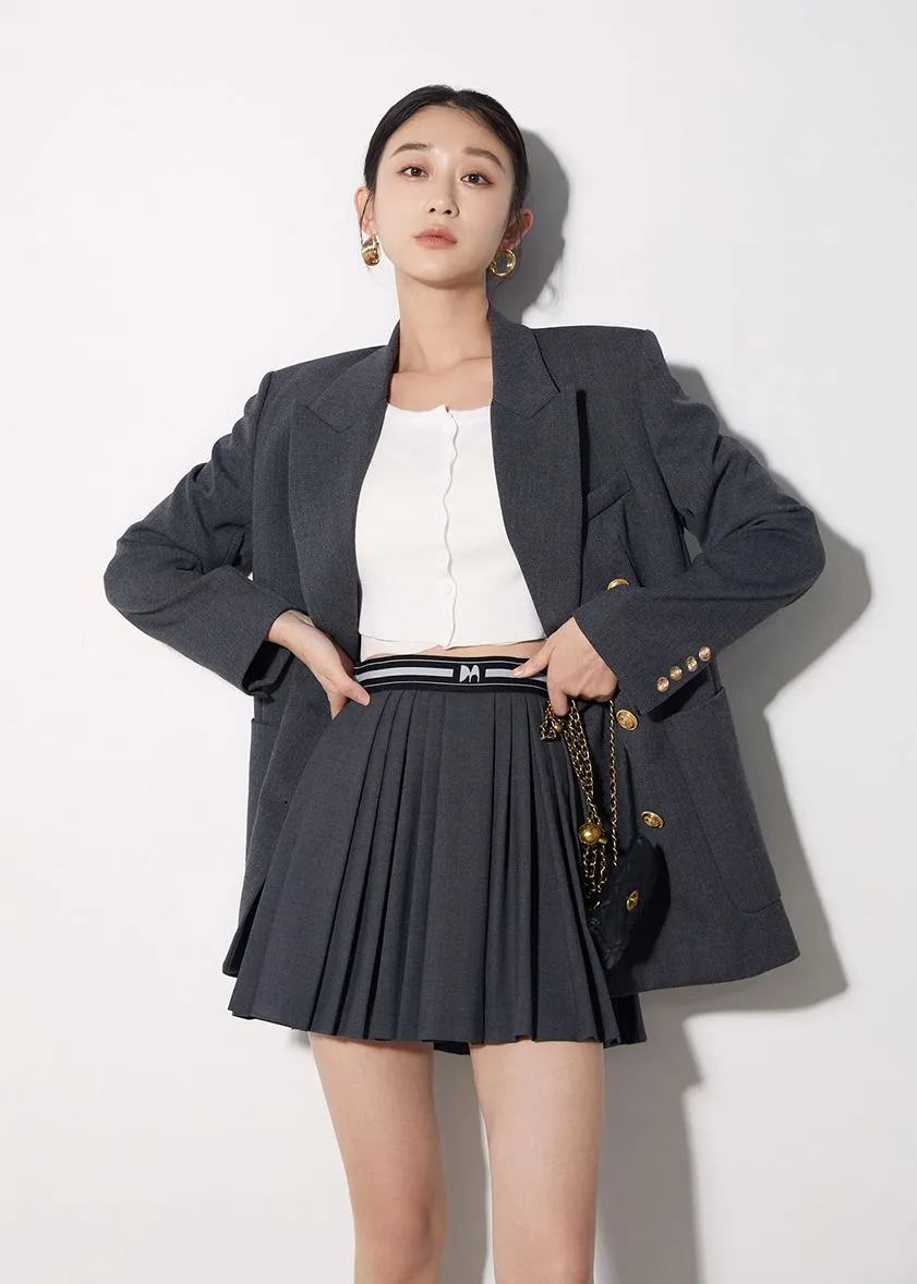 Relaxed Fit Double Breasted Blazer