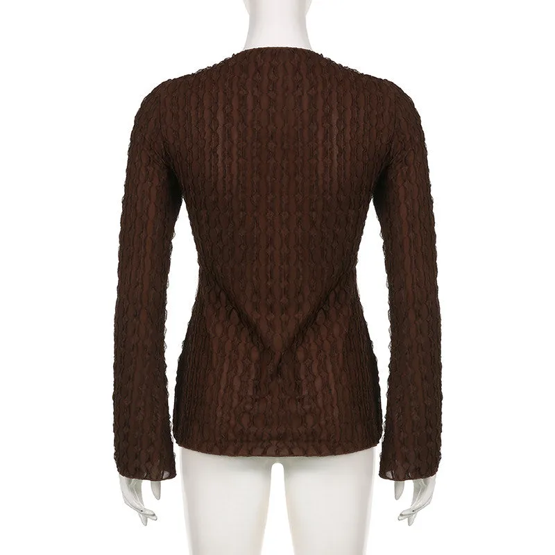 Retro Butterfly Lace Patch Knit Top Lace-up Cardigan