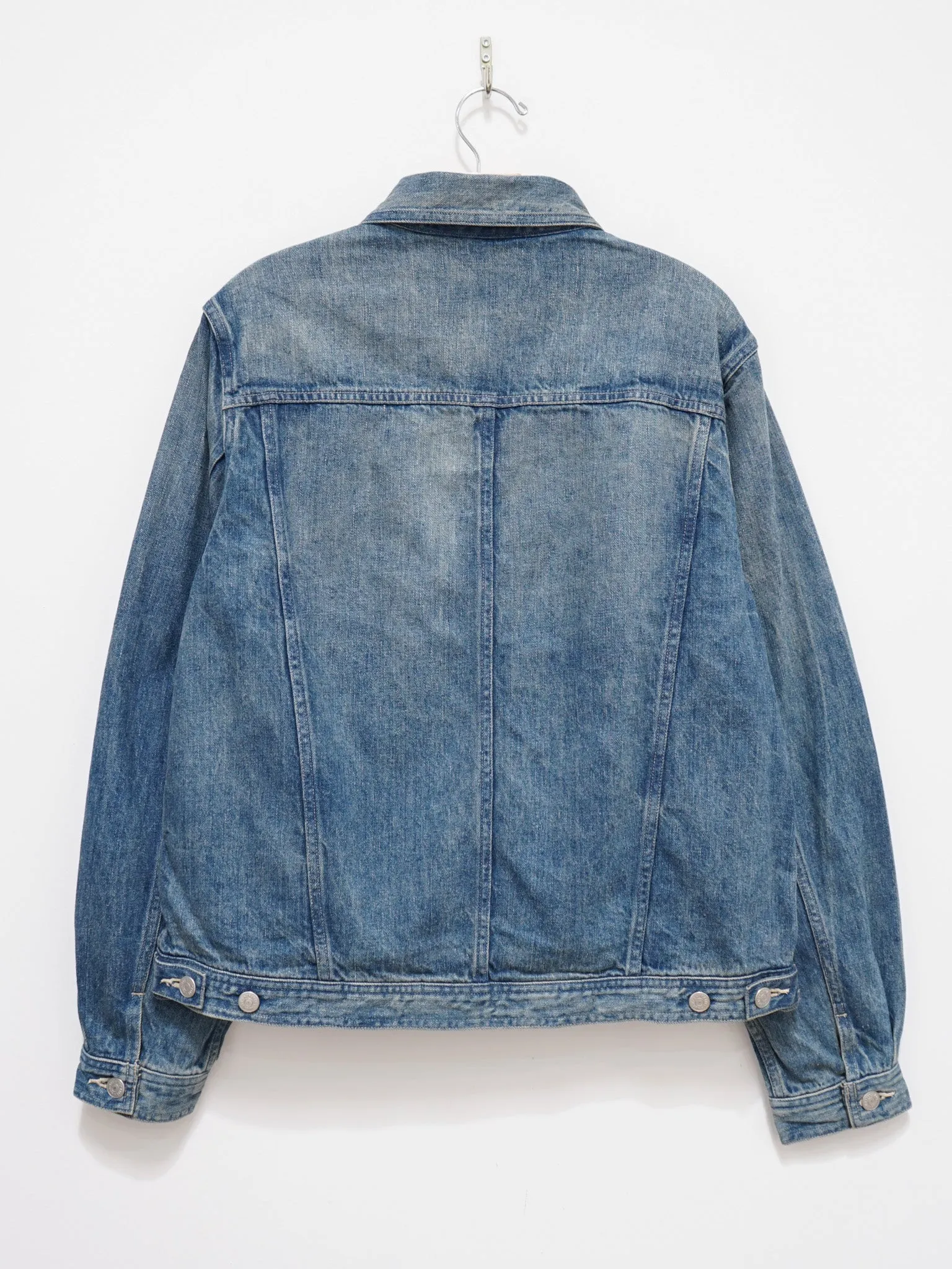 Selvedge Faded Light Denim Blouson - Light Indigo