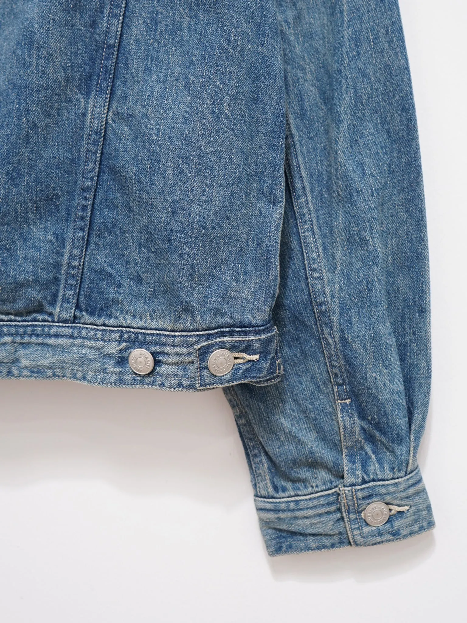 Selvedge Faded Light Denim Blouson - Light Indigo