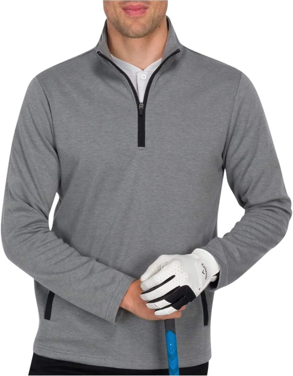 Three Sixty Six Men's Pullover Sweater - Dry Fit Breathable Half Zip Golf Jacket 4-Way Stretch Moisture Wicking & Anti-Odor